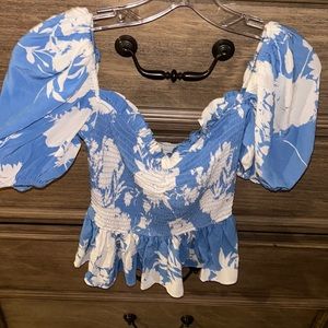 NWT Yumi Kim Demi sweetheart neck puff sleeve blouse